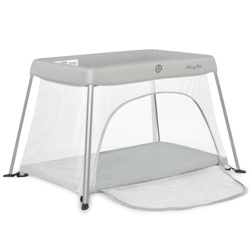 Dream On Me Travel Light Playard With Mesh Zipper Door, Easy Access, Portable, Gray
