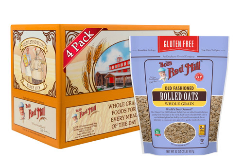 Bob's Red Mill Gluten Free Old Fashioned Rolled Oats, 32 Ounce (pack Of 4)