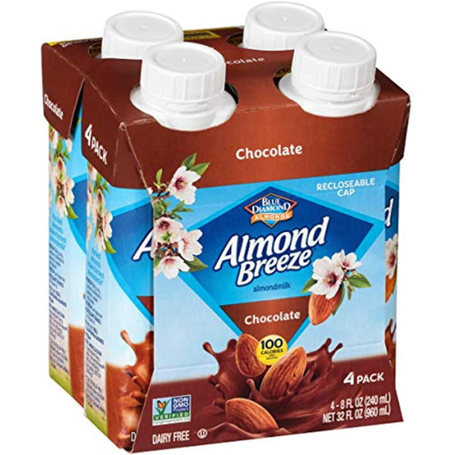 Almond Breeze Dairy Free Almondmilk, Chocolate Single Serve, 4 Count (pack Of 6)