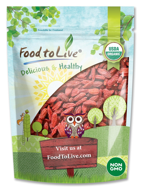 Food To Live, Organic Goji Berries, 0.75 Pounds, Non-gmo, Vegan