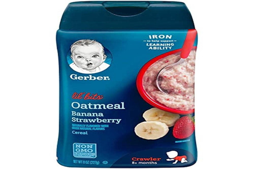 Gerber Lil' Bits Cereal, Oatmeal Banana Strawberry, 8 Oz (pack Of 4)