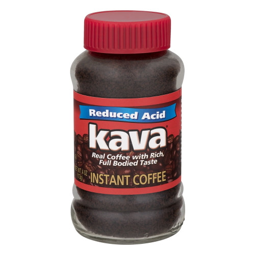Kava Reduced Acid Instant Coffee, 4 Oz Glass Jar
