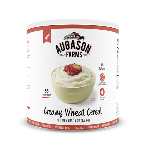 Augason Farms Creamy Wheat Cereal 65 Oz #10 Can