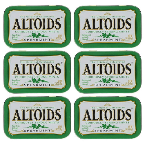 Altoids Spearmint Curiously Strong Mints, 1.76 Oz. Tins (pack Of 6)