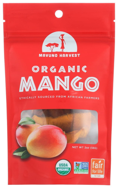 Mavuno Harvest Organic Dried Fruit, Mango, 2 Ozbag