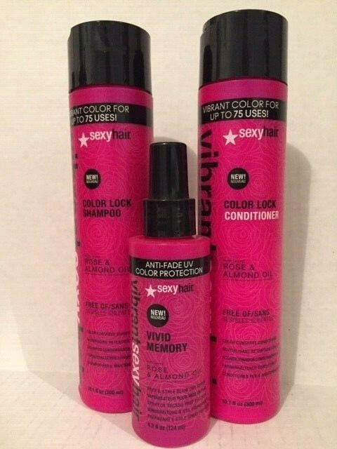 Vibrant Sexy Hair Color Lock Set Shampoo Conditioner Rose And Almond Oil