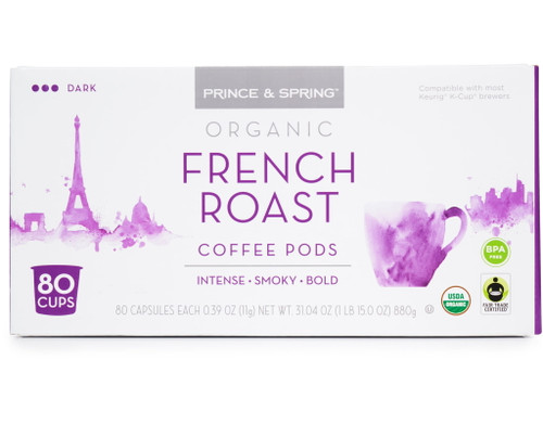 Prince & Spring French Roast Coffee Pods 80 Ct. - Organic