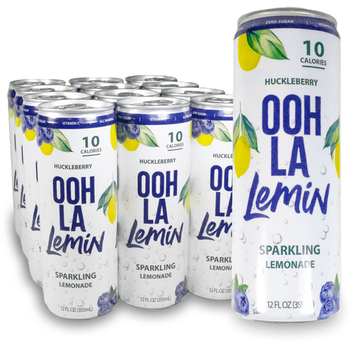 Ooh La Lemin Sparkling Lemonade, Huckleberry, 12 Fl Oz, 12 Pack