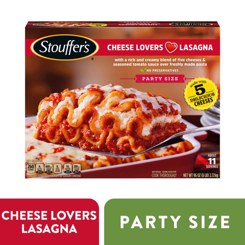 Stouffer's Cheese Lovers Lasagna Party Size Meal, 96 Oz (frozen)