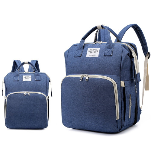 Jumper Diaper Bag Backpack For Baby, Portable Waterproof Mommy Crib Multi-functional Baby Bed Bag With Changing Station Bed And Usb Charging Port