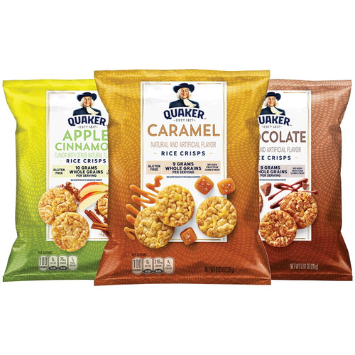 Quaker Rice Crisps, Variety Pack, 0.91 Oz Bags, 30 Count