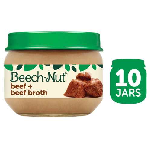 Beech-nut Stage 1 Baby Food, Beef & Beef Broth, 2.5 Oz Jar, 10 Pack