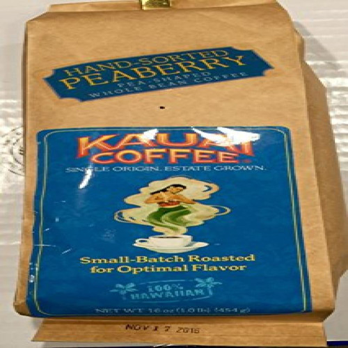 Kauai Coffee 100% Hawaiian Peaberry Whole Bean Coffee - 1lb