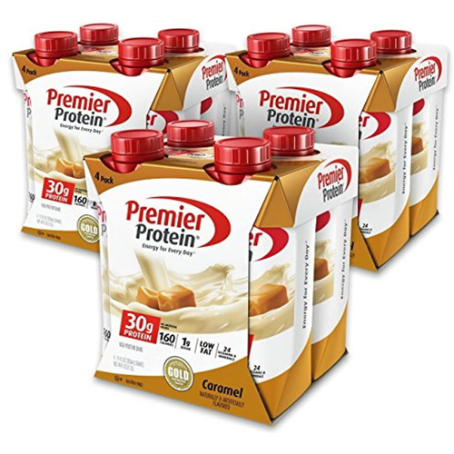 Premier Protein Fximjv 30g Protein Shake, 11 Fl Oz Bottle, Caramel 12 Count (4 Pack)