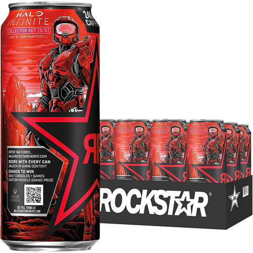 Rockstar Punched Energy Drink, Fruit Punch, 16oz Cans (12 Pack) (packaging May Vary)