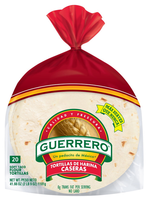 Guerrero Caseras Soft Taco Flour Tortillas, 20 Count