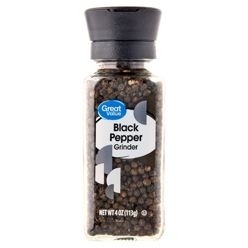 Great Value Black Pepper Grinder, 4 Oz