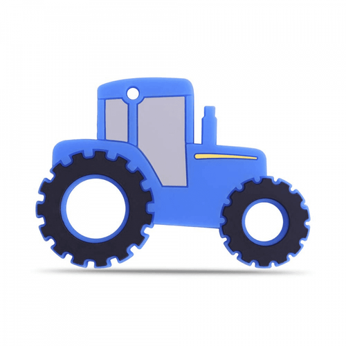 Baby Tractor Car Silicone Teether,sensory Chew Toys,bpa Free Soft And Effective Infant Teething Pain Relief Toys,freezer Safe,food Grade Silicone,blue