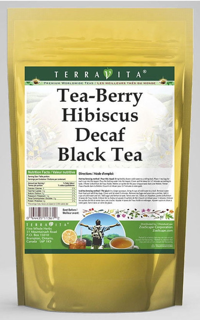 Terravita Tea-berry Hibiscus Decaf Black Tea, (tea-berry Hibiscus Decaf, Black Tea Bags, 25 Tea Bags, 1-pack, Zin: 537140)