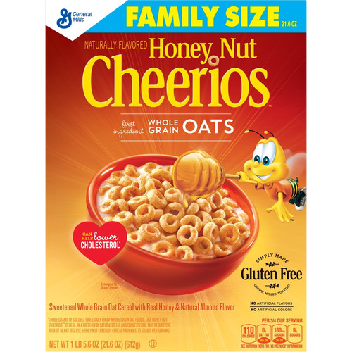 Honey Nut Cheerios Gluten Free Breakfast Cereal, 21.6 Oz