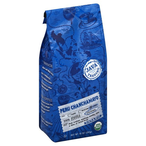Java Trading Peru Chanchamayo, Organic Ground Coffee, Light Roast, 10 Oz