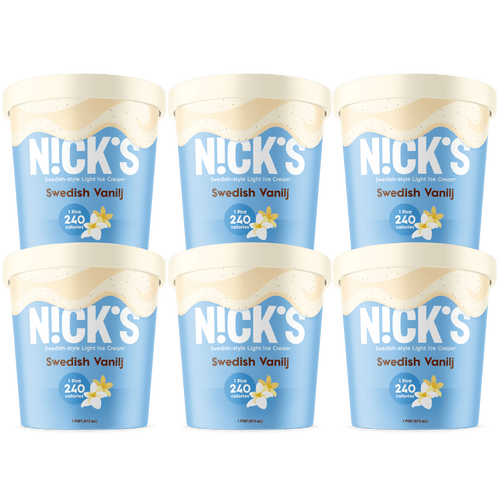 N!ck's Swedish-style Light Ice Cream, Swedish Vanilj, Pint (6 Count)