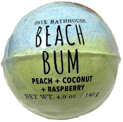 Onyx Bathhouse Beach Bum Peach, Coconut, & Raspberry Bath Bomb, 4.9 Oz.
