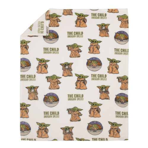 Star Wars The Mandalorian "the Child" Toddler Blanket, Cream, Green, Brown, Toddler Boy, 40 X 50"