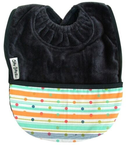 Silly Billyz Snuggly Premium Cotton Towel Toddler Bib With Pocket (navy)