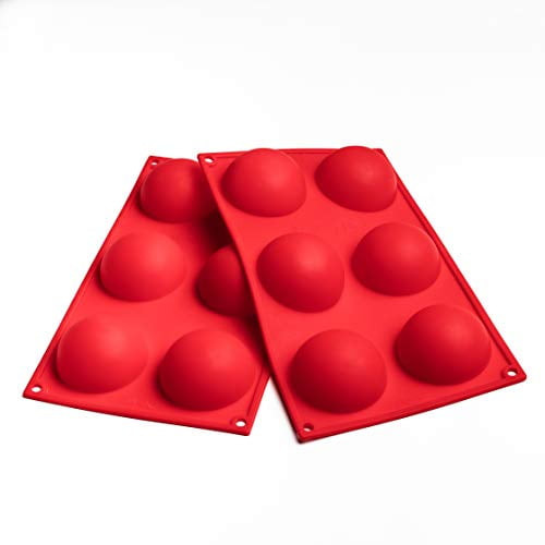 Wanderlust Eshop/we Semi Sphere Silicone Baking Molds, 6 Large Hole Molds For Hot Chocolate Bombs, Mousse Domes, Entremets Cakes, Ice Cubes, Diy Bath Bombs Pack Of 2
