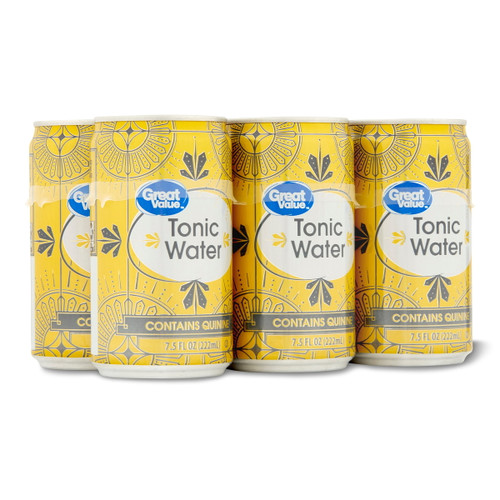 Great Value Tonic Water, 7.5 Fl Oz, 6 Pack Cans