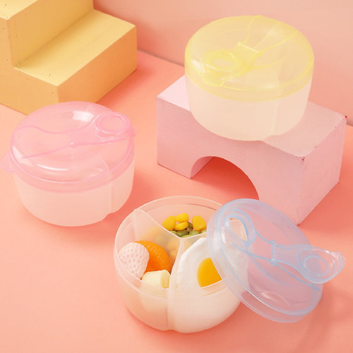 Mybeauty Milk Powder Container Three-grid Design Good Sealing Food Grade Infant Milk Powder Box For Travel Blue