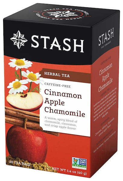 Stash Tea Cinnamon Apple Chamomile Herbal Tea Bags, 20 Count