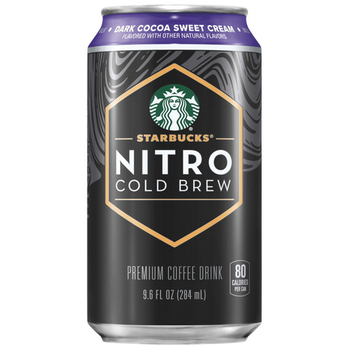 (8 Pack) Starbucks Nitro Cold Brew Dark Cocoa Sweet Cream Premium Coffee Drink, 9.6 Oz Cans
