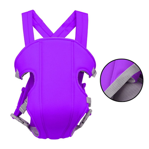 Adjustable Baby Carrier Newborn Infant Swaddle Sling Baby Backpack Sling 2-6 Months Purple