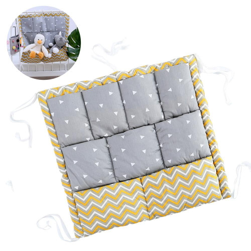 Famure Crib Hangings Storage Bag Baby Bedside Nursery Organizers Baby Infant Crib Hangings Bag For Toys Diapers Pacifiers 9 Pocket Cotton Crib Storage Caddy Hanger Container For Baby Essential Durable