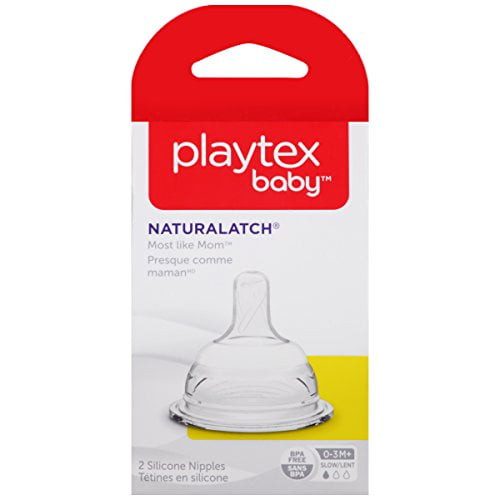 Playtex Naturalatchnipple, Slow Flow, 2-count