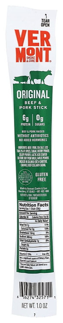 Vermont Smoke And Cure Beef & Pork Stick Gluten Free Original -- 1 Oz Pack Of 2