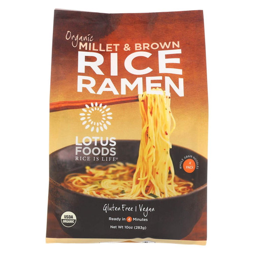 Lotus Foods Organic, Gluten Free Millet & Brown Rice Ramen Noodles, 10 Oz