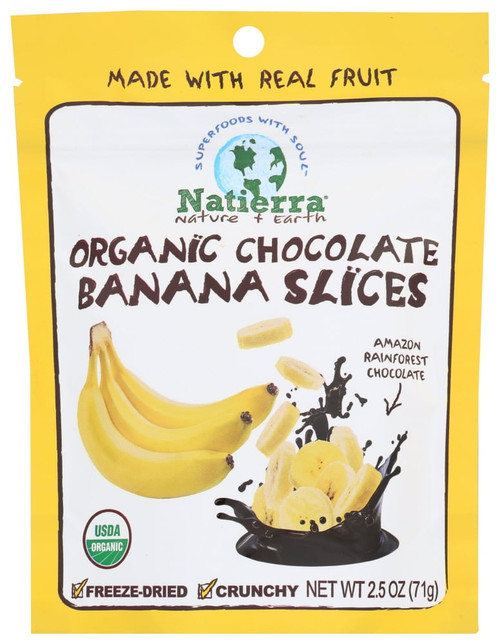 Nature's All Foods - Natierra Organic Freeze Dried Chocolate Covered Banana Slices - 2.5 Oz.