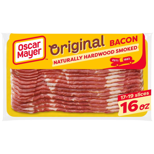 Oscar Mayer Naturally Hardwood Smoked Bacon, 16 Oz Pack, 17-19 Slices