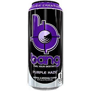 Bang Energy Drink With Coq10  Creatine  Purple Haze (12 Drinks, 16 Fl Oz. Each)