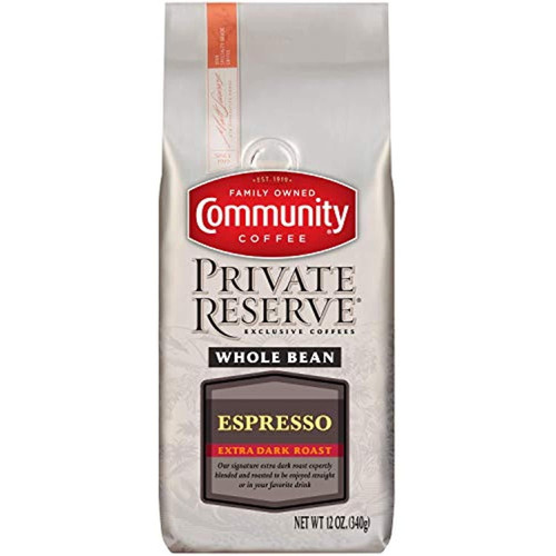 Community Coffee Private Reserve Espresso Blend 36 Ounce, Extra Dark Roast Whole Bean Coffee, 12 Ounce Bag (pack Of 3)