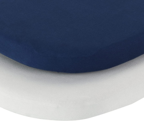 Everyday Kids 2 Pack Bassinet Sheets - Navy/gray