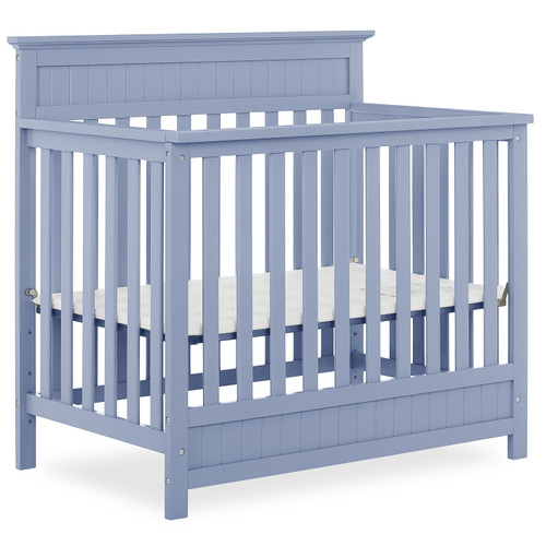 Dream On Me Harbor 4-in-1 Convertible Mini Crib, Dusty Blue
