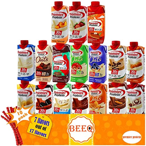 Protein Shake| Pack Of (10) | Get 7 Flavors Out Of 17 Flavors | Beeq Assortment