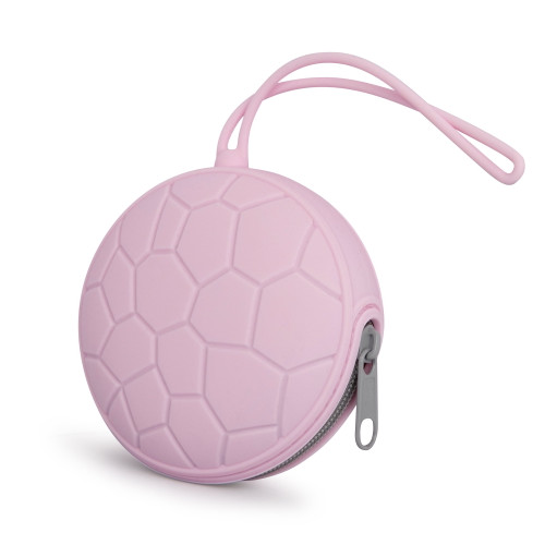 Ecovona - Silicone Baby Pacifier Holder Case |  Attaches To Strollers & Diaper Bags | Soft Pocket Cover For Pacifiers & Binky | Keep Pacifiers Clean And Always In Reach (pink)