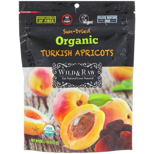 Nature's Wild Organic Wild & Raw, Sun-dried, Organic Turkish Apricots, 5 Oz (142 G)