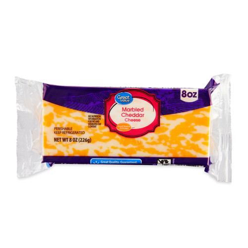 Great Value Marbled Cheddar Cheese, 8 Oz