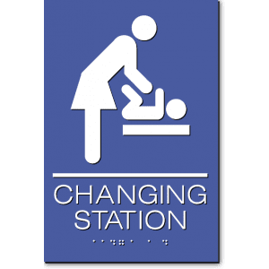 Changing Station Women Sign-blue / White (1 Unit)